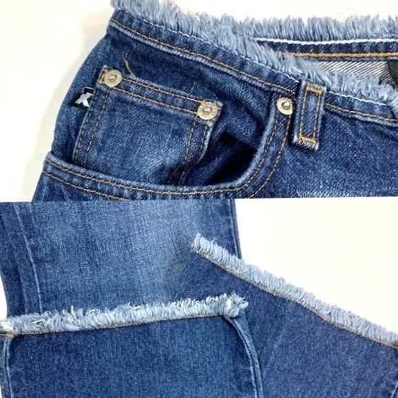 Express VINTAGE Express Jeans Boot Cut Flare Fringe Y2K Women's size 6 Blue Womens Jeans Boys Girls? Size 28" / US 6 / IT 42 - 3 Thumbnail