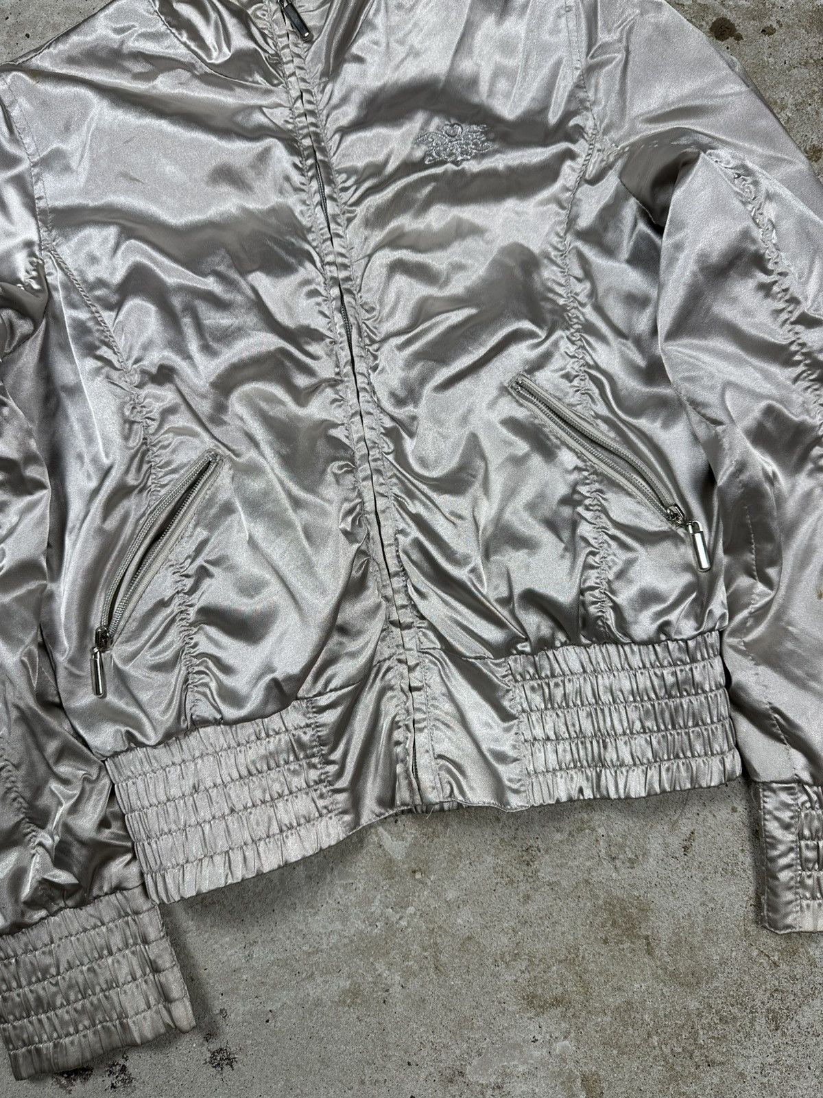 If Six Was Nine × Japanese Brand × Le Grande Bleu (L.G.B.) Vintage Y2K Faux Fur Silver Light Track Bomber Jacket Size US S / EU 44-46 / 1 - 4 Thumbnail