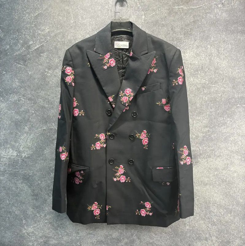 Valentino Valentino Black Floral Women's Jacket 0089 Size M / US 6-8 / IT 42-44 - 1 Thumbnail