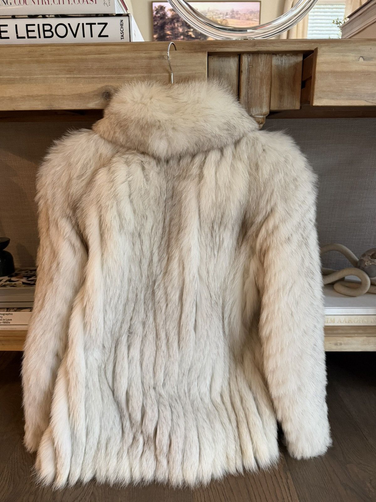 Other Elegant Saga Fox White & Gray Fur Coat – Size Small Size S / US 4 / IT 40 - 2 Thumbnail