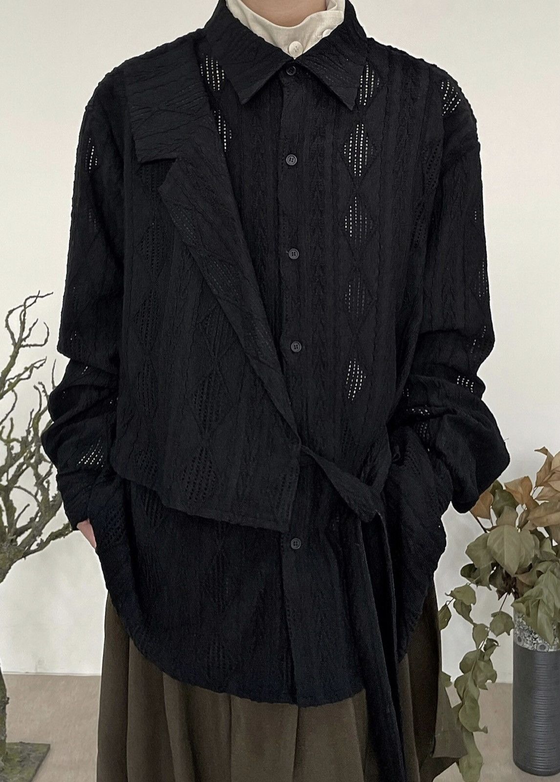 Japanese Brand × Vintage Fashion retro openworks button up shirt Size US L / EU 52-54 / 3 - 1 Thumbnail