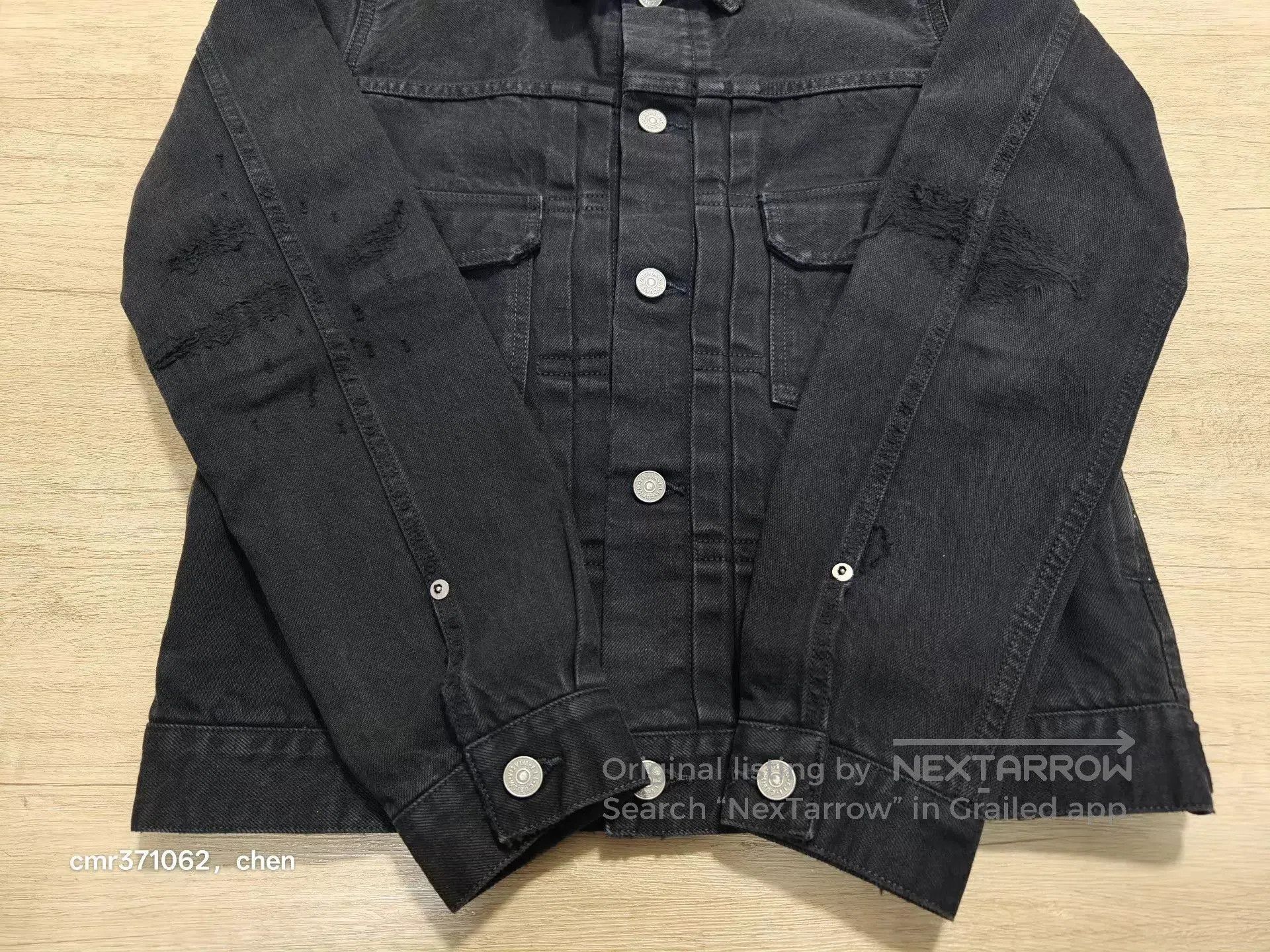 Visvim Black Denim Jacket with Button Front and Pockets. Size US M / EU 48-50 / 2 - 4 Thumbnail