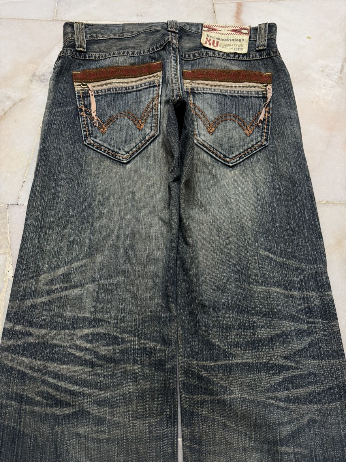 Edwin 💥BAGGY💥INSANE EDWIN EXCLUSIVE VINTAGE REPAIRED MUDWASH JEAN Size US 31 - 13 Thumbnail