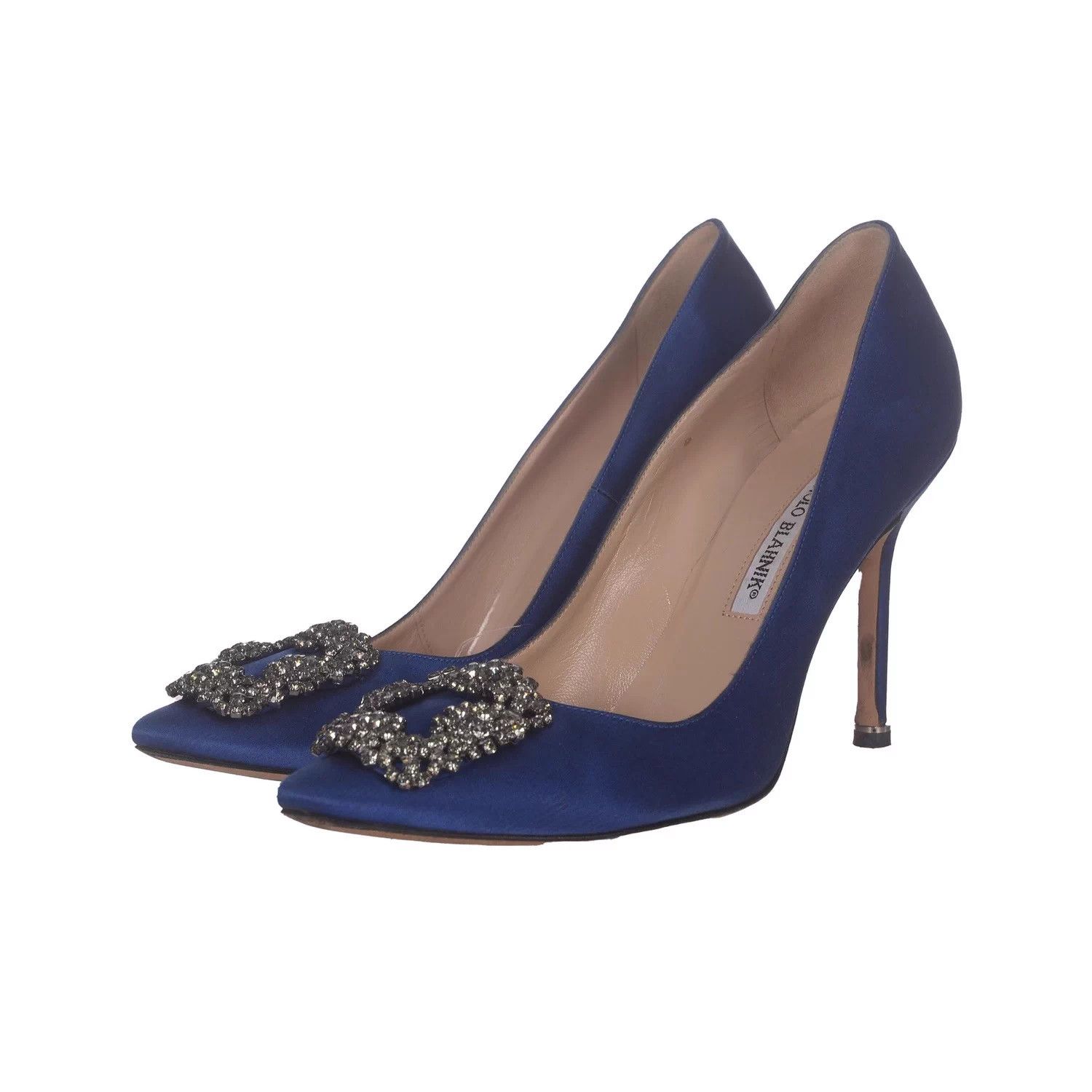 Manolo Blahnik Manolo Blahnik Satin Crystal Buckle Heels 37.5 Size US 6.5 / IT 36.5 - 1 Thumbnail