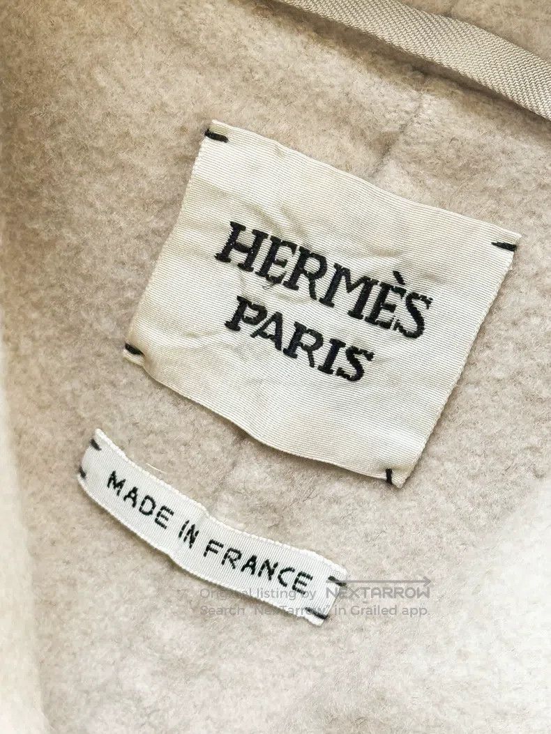Hermes Hermes Oatmeal Cashmere A-Line Double-Breasted Collar Over Size XS / US 0-2 / IT 36-38 - 3 Thumbnail