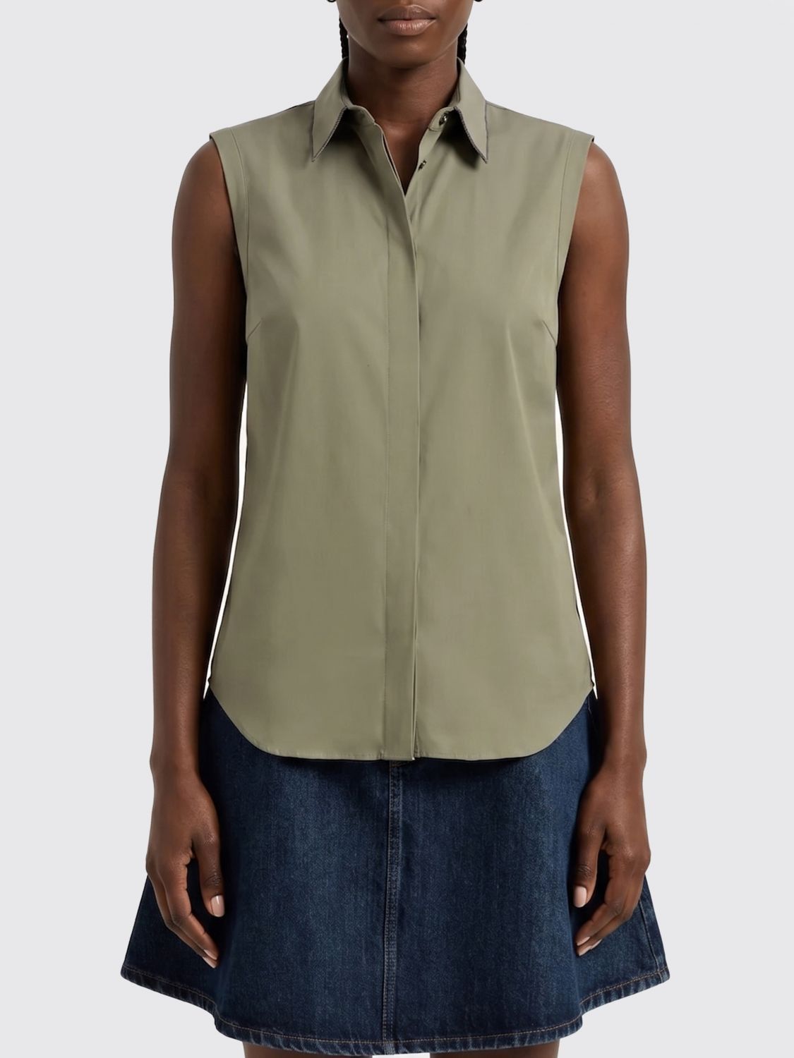 Brunello Cucinelli Brunello Cucinelli Shirt Woman Green Size M / US 6-8 / IT 42-44 - 1 Thumbnail