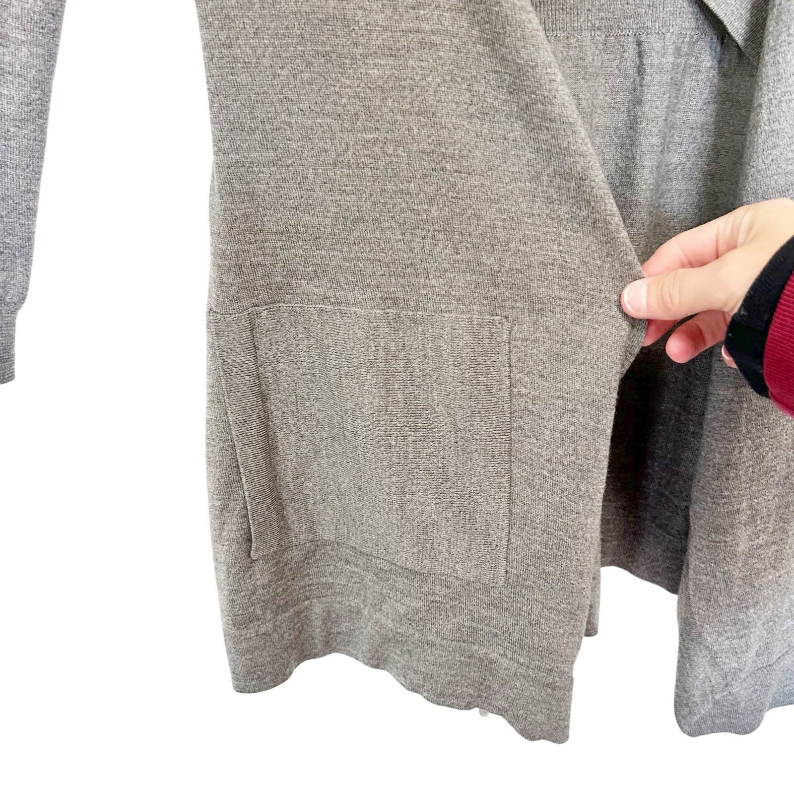 Theory Theory Gray Maritza B Steady Wool Open Front Cardigan Sz S Size S / US 4 / IT 40 - 3 Thumbnail