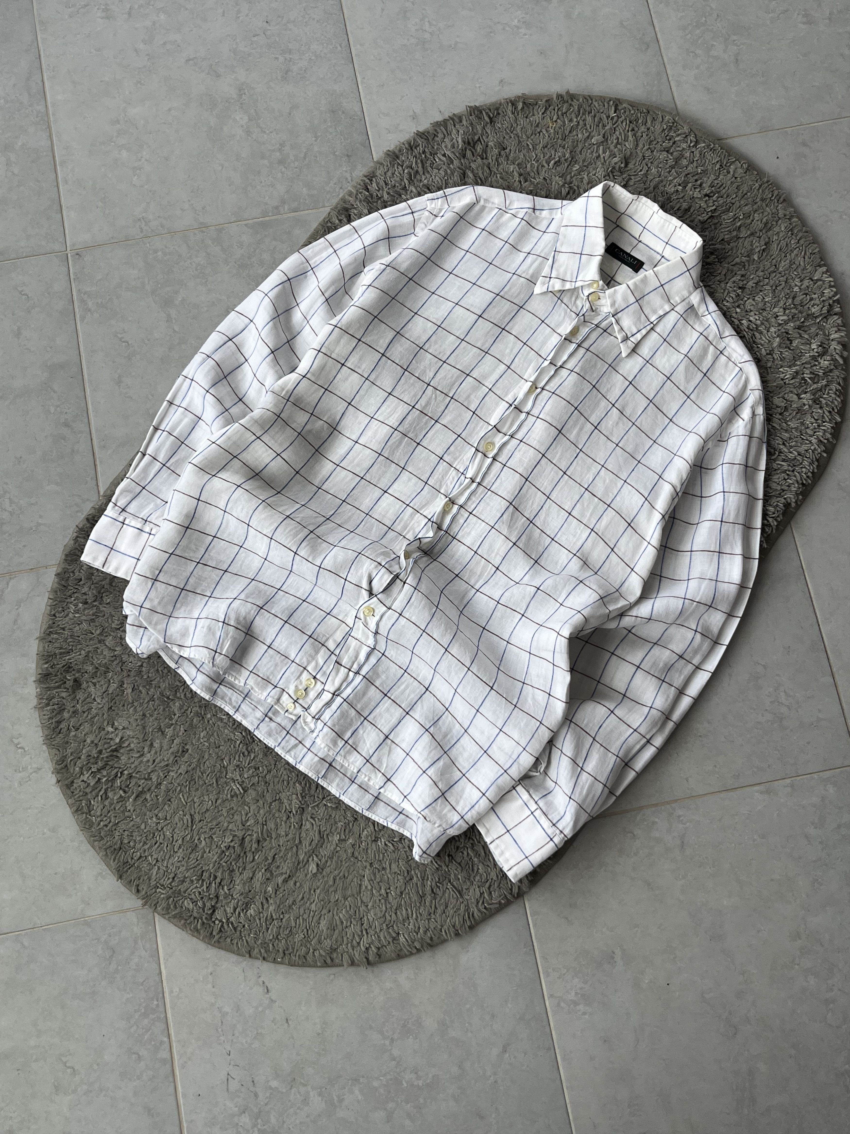 Canali CANALI Vintage Checkered Shirt Very Rare MADE IN ITALY Size US XL / EU 56 / 4 - 2 Thumbnail