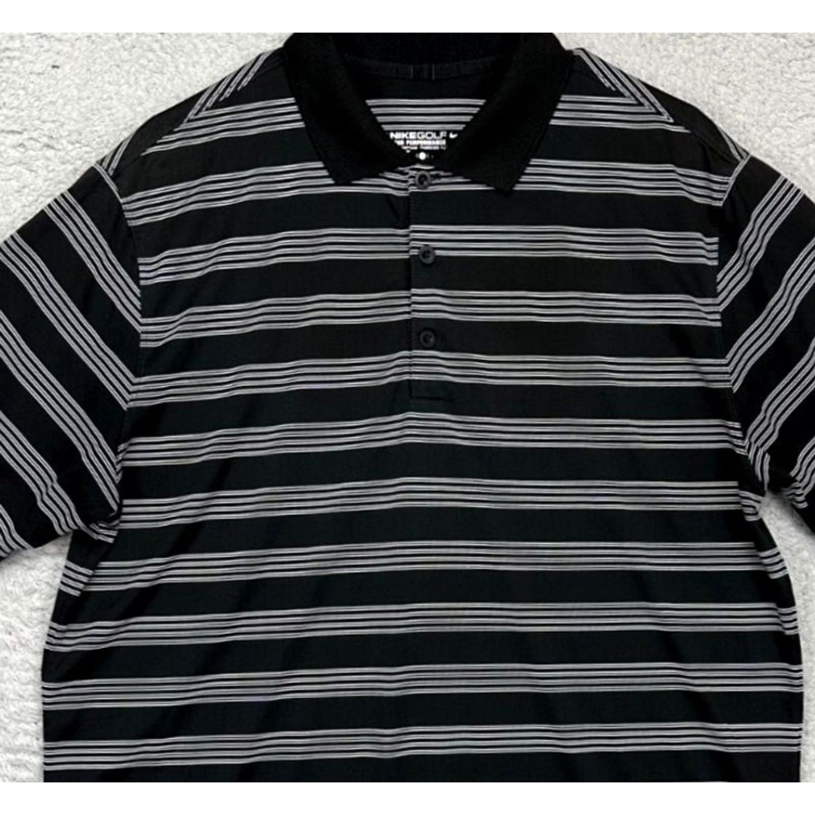 Nike Nike Golf Shirt Adult Large Dri-Fit Black Stripe Tour Performance Polo Rugby Men Size US L / EU 52-54 / 3 - 2 Thumbnail