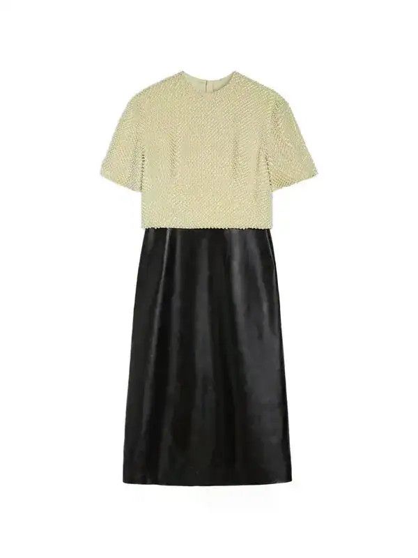 Jil Sander o1loc1c0426 Beaded Short Sleeve Dress in Black Size L / US 10 / IT 46 - 1 Thumbnail
