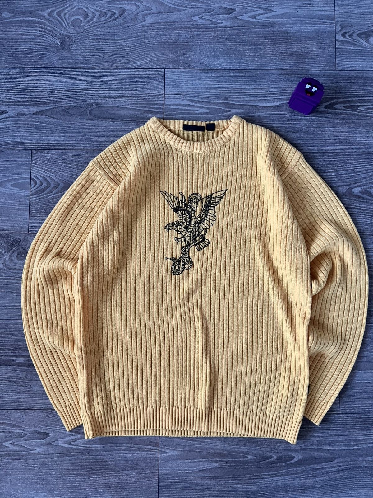 Japanese Brand Avant Garde Japanese Style Straight Cotton Drip Y2K Sweater Size US L / EU 52-54 / 3 - 3 Thumbnail