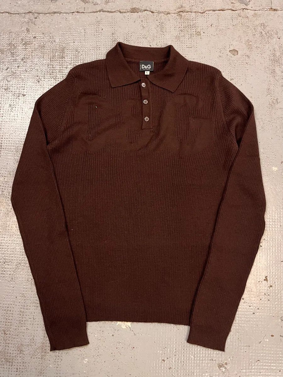 Dolce & Gabbana 2000s Dolce & Gabbana Brown Wool Polo Longsleeves Size US M / EU 48-50 / 2 - 4 Thumbnail
