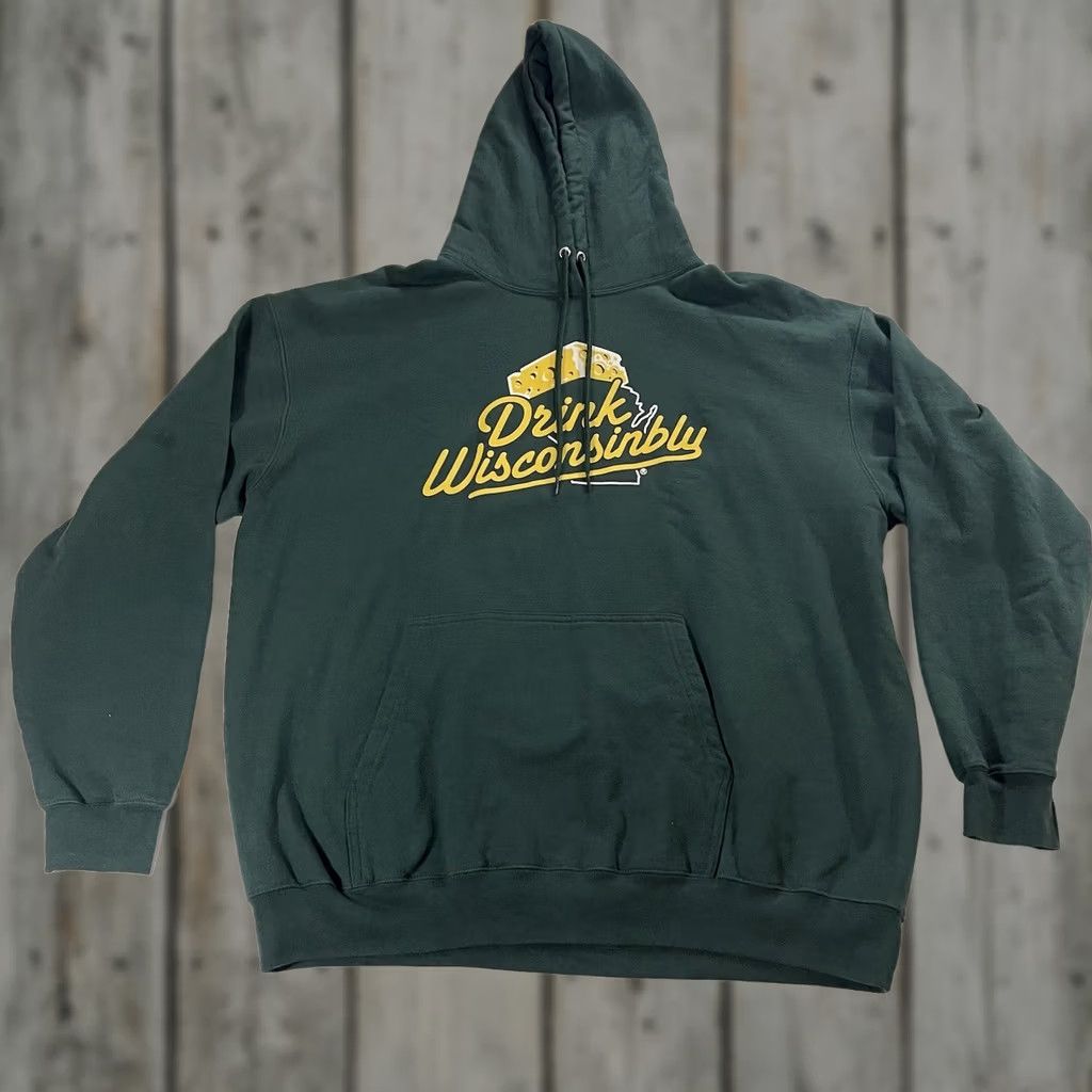 Gildan Drink Wisconsinbly 2XL Hoodie Sweatshirt Green Nike? Size US XXL / EU 58 / 5 - 1 Thumbnail