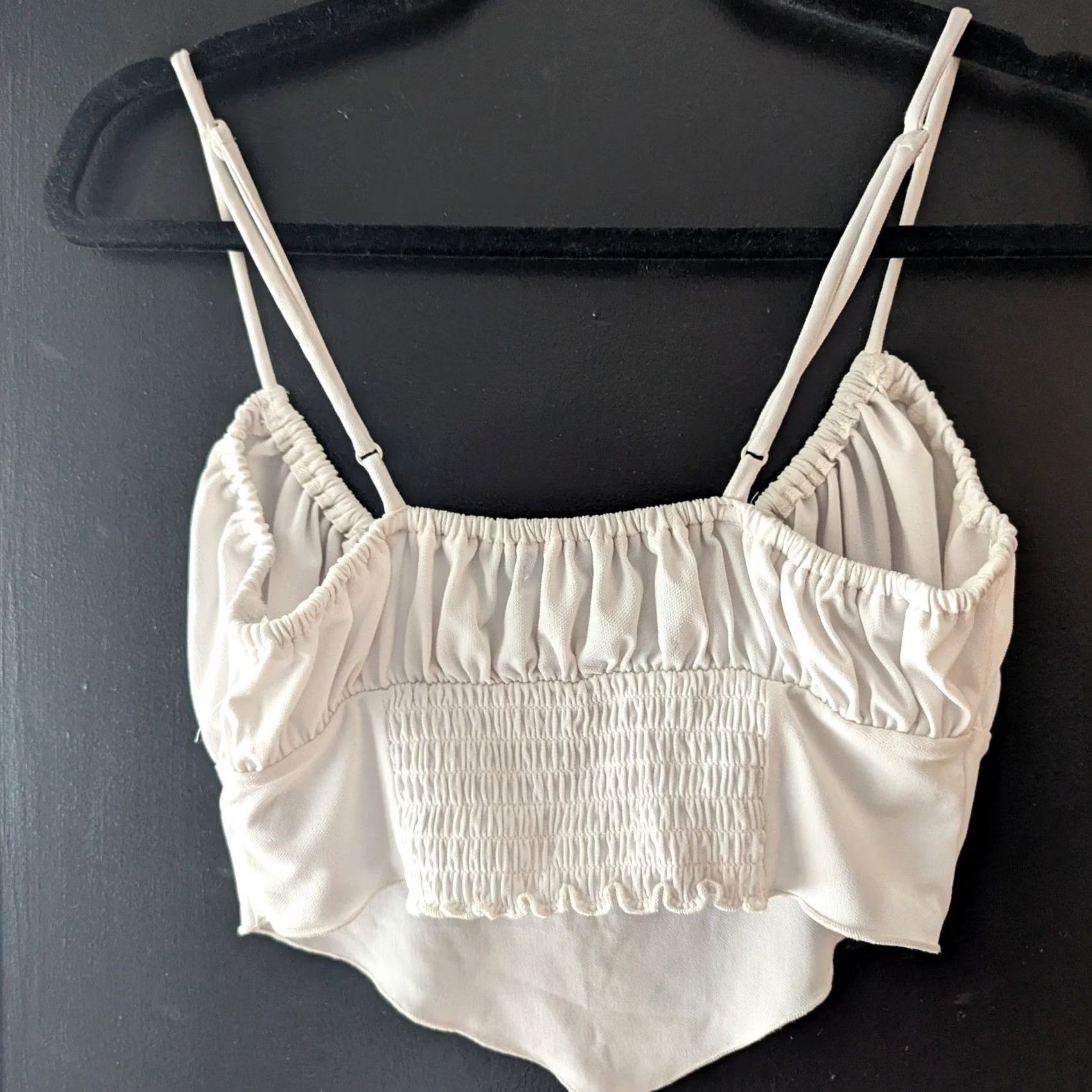Urban Outfitters Urban Outfitters White Ruched Tie Front Bandana Crop Top Tank Camisole M Size M / US 6-8 / IT 42-44 - 2 Thumbnail