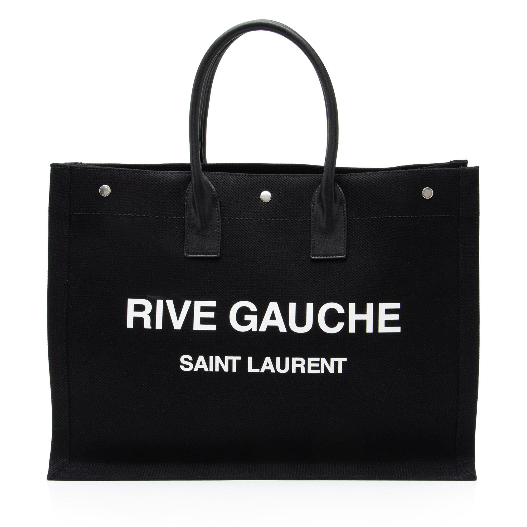 Saint Laurent Paris Saint Laurent Canvas Calfskin Rive Gauche Large Tote Size ONE SIZE - 1 Thumbnail