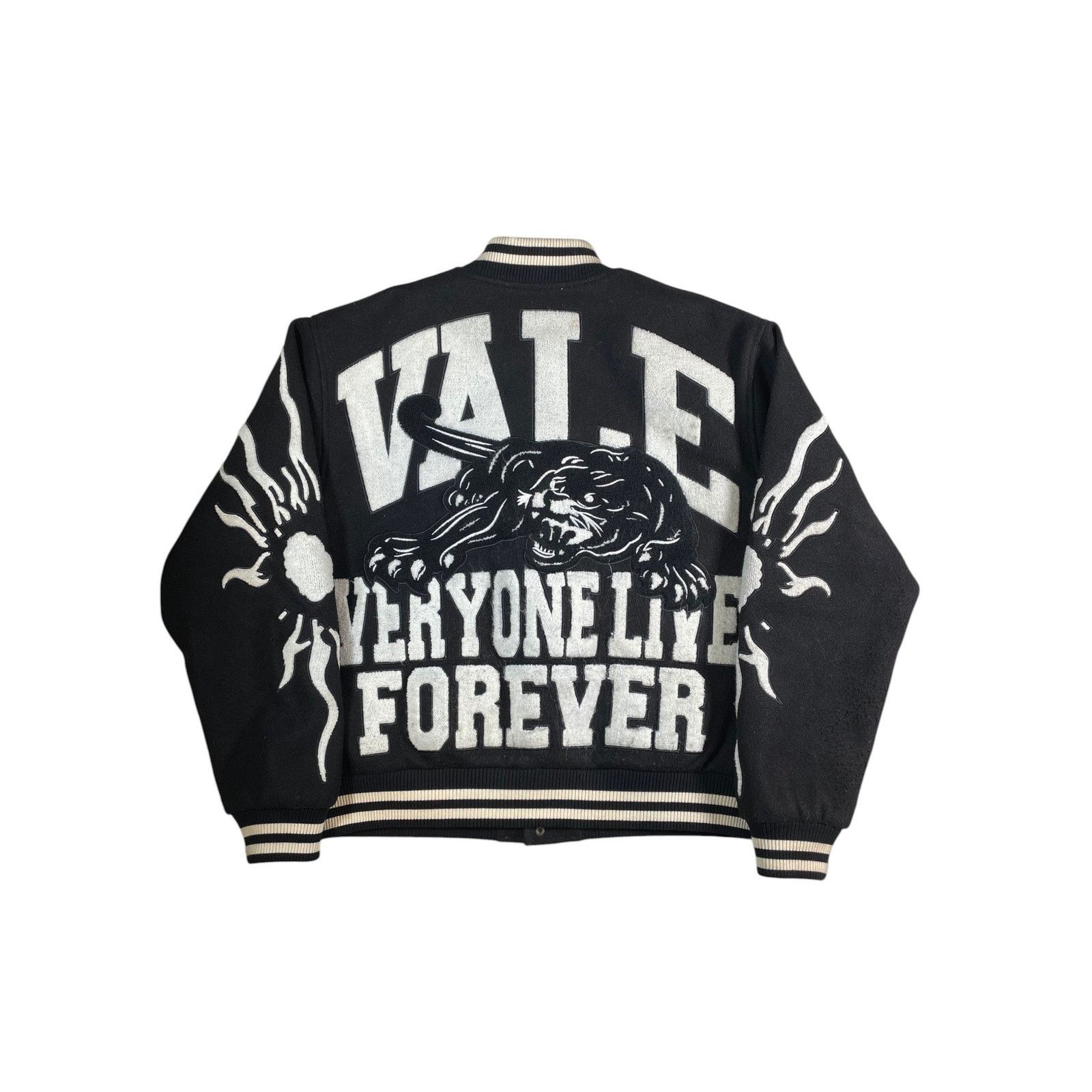 Vale Vale Black Varsity Jacket Size US M / EU 48-50 / 2 - 2 Thumbnail