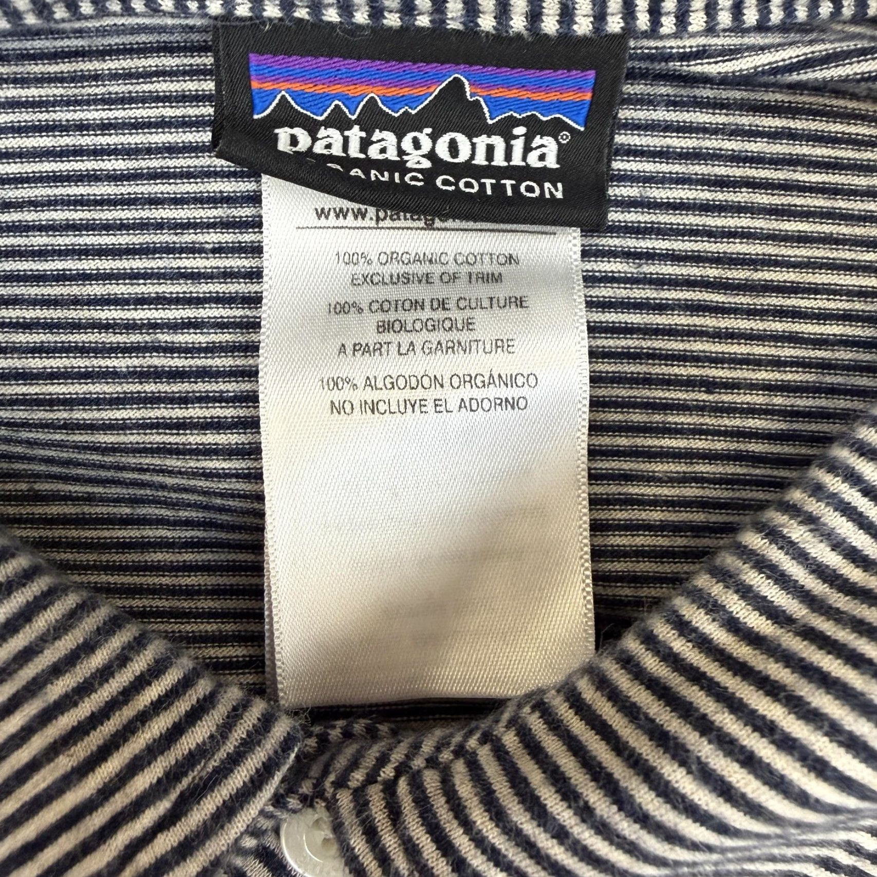 Patagonia Patagonia Polo Shirt Mens 2XL Blue Striped Organic Cotton Pocket Casual Size US XXL / EU 58 / 5 - 3 Thumbnail