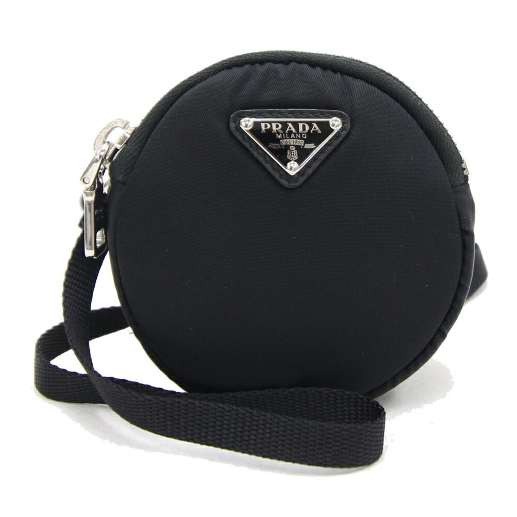 image of Prada Pouch 1Tt129 Black Nylon Neck Pochette Ladies Strap Arm, Women's