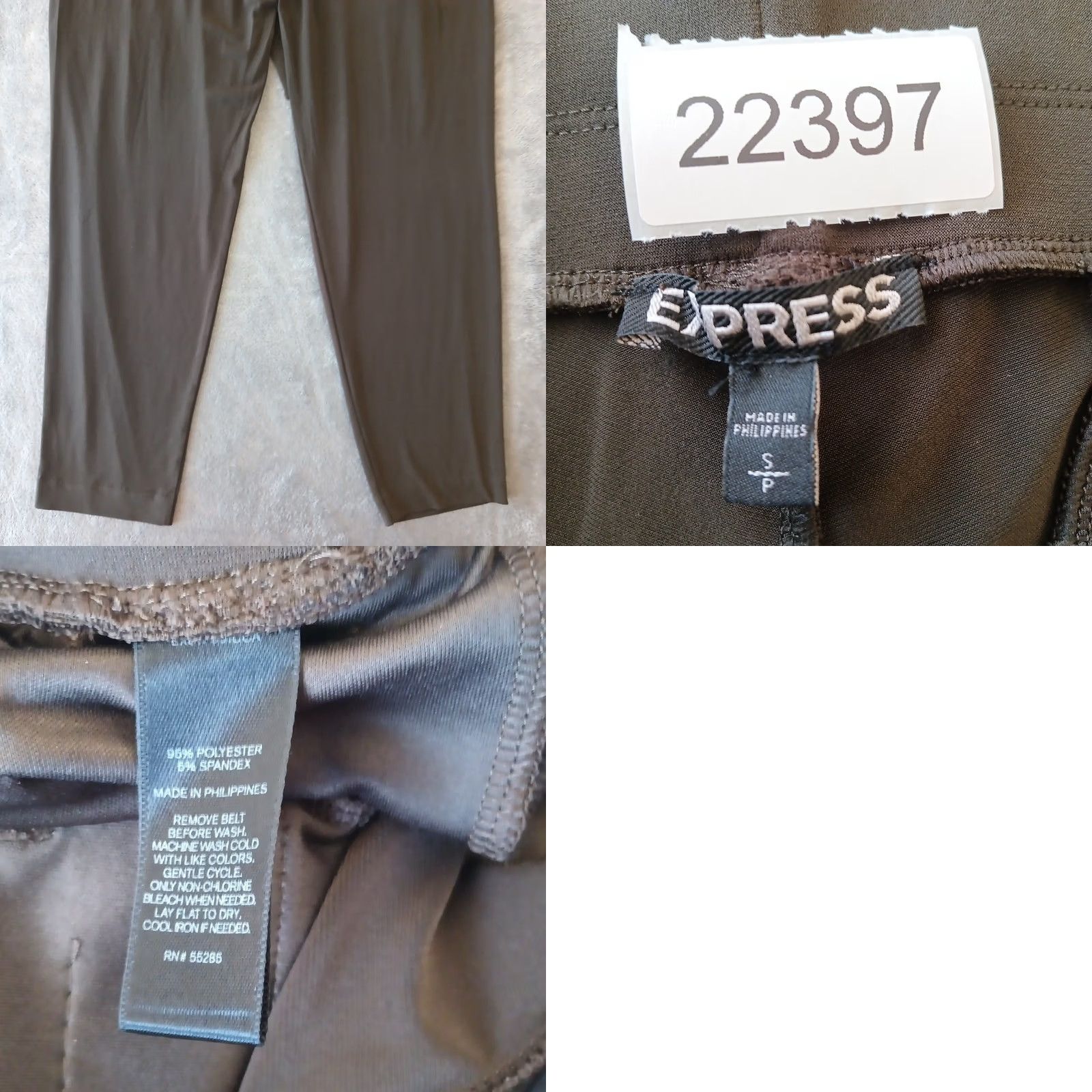 Express Express Ankle Pants Womens Small Green Belted Pleated Pull On Stretch 28x28 Size 28" / US 6 / IT 42 - 8 Thumbnail
