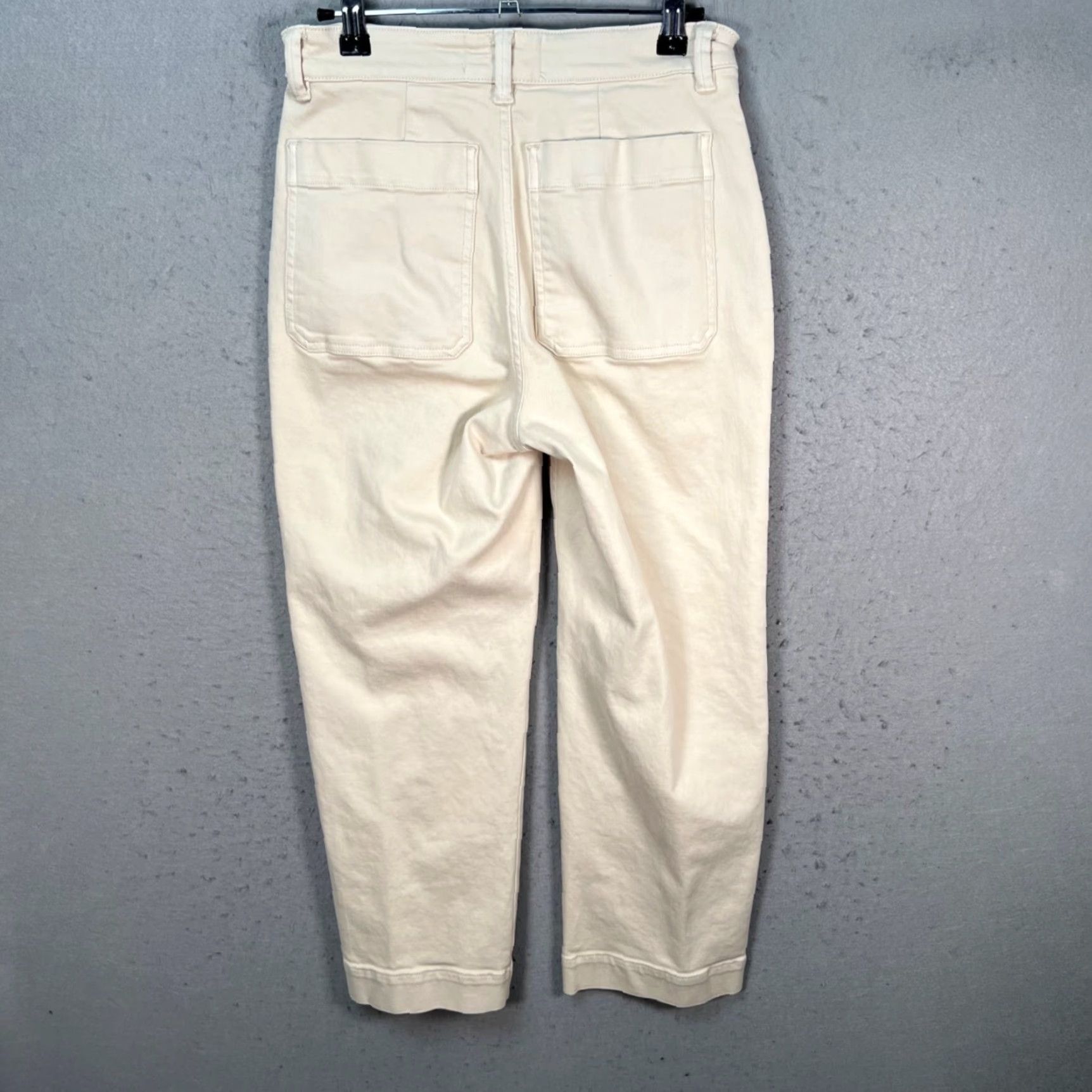 Everlane Everlane Pants Cropped Straight Beige Cotton Blend 2 Womens High Rise Flat Front Zip Inseam 23 in Spring Summer Fall Regular Womens Size 26" / US 2 / IT 38 - 2 Thumbnail