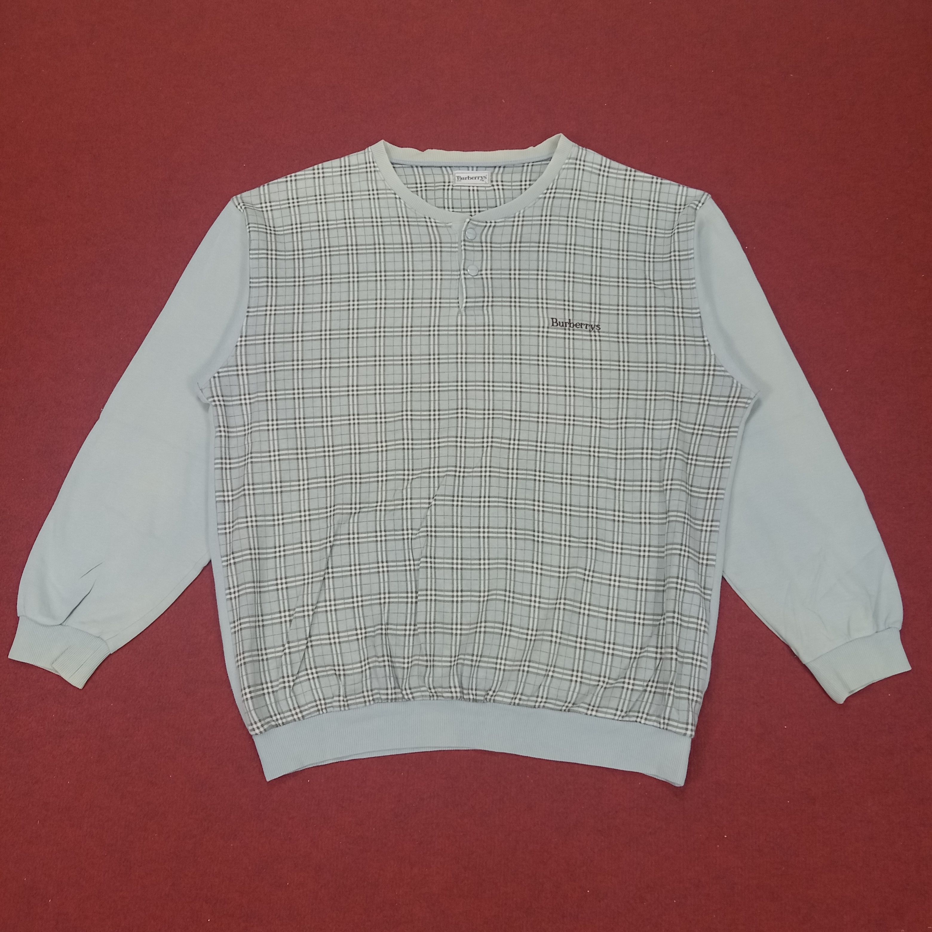 Burberry × Vintage Burberrys Small Spell Out Design Sweatshirt Size US L / EU 52-54 / 3 - 1 Thumbnail