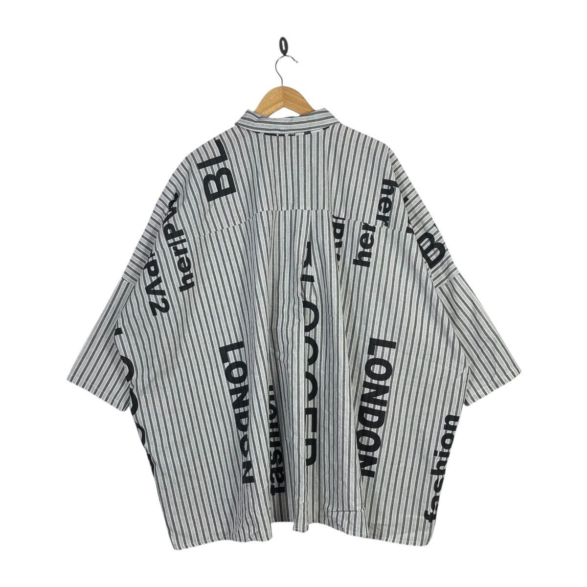 Vintage Zeta Otto Typography Stripe Oversized Shirt Italian Designer Size ONE SIZE - 4 Thumbnail