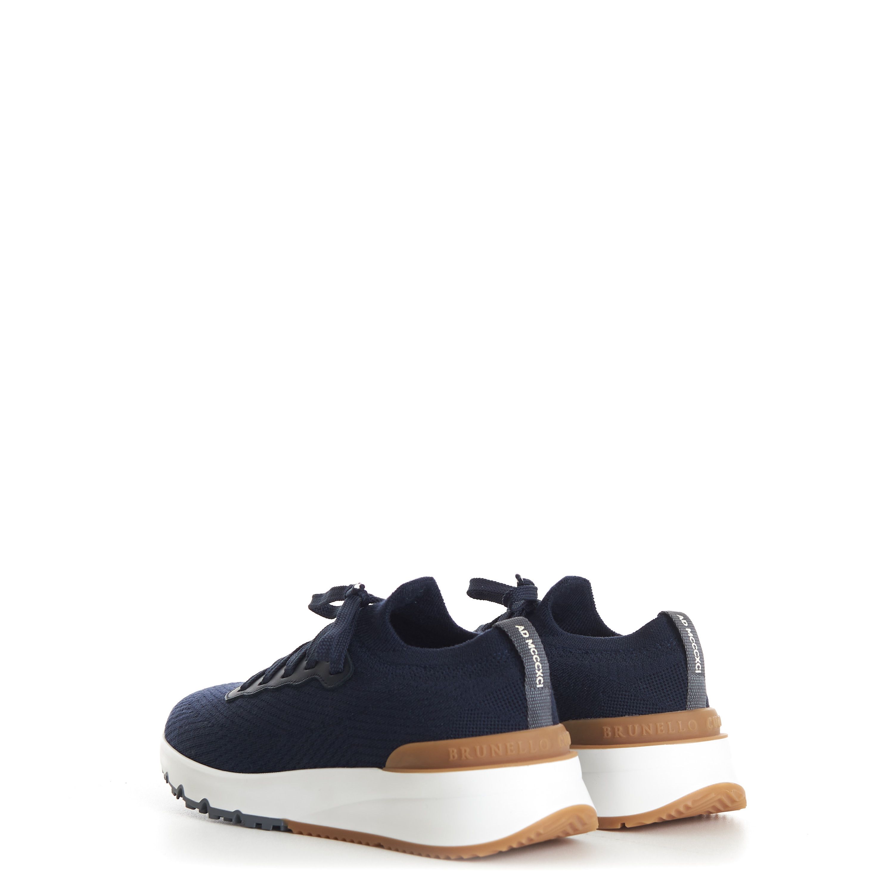 Brunello Cucinelli Navy Blue Runner Sneakers - Wool Knit Shoes Size US 6 / EU 39 - 6 Thumbnail