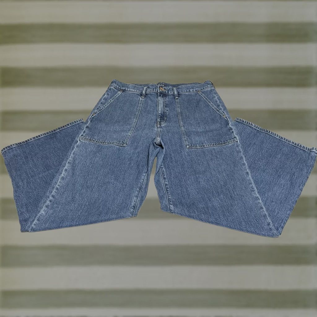 J.Crew J. Crew Camp-Pocket Wide Leg Jeans Womens 33x29 Denim Blue Boho Hippie Retro 90s Y2K Grunge Rock Hip Hop Baggy Style CH914 Jeans Size 24" / US 00 / IT 34 - 1 Thumbnail