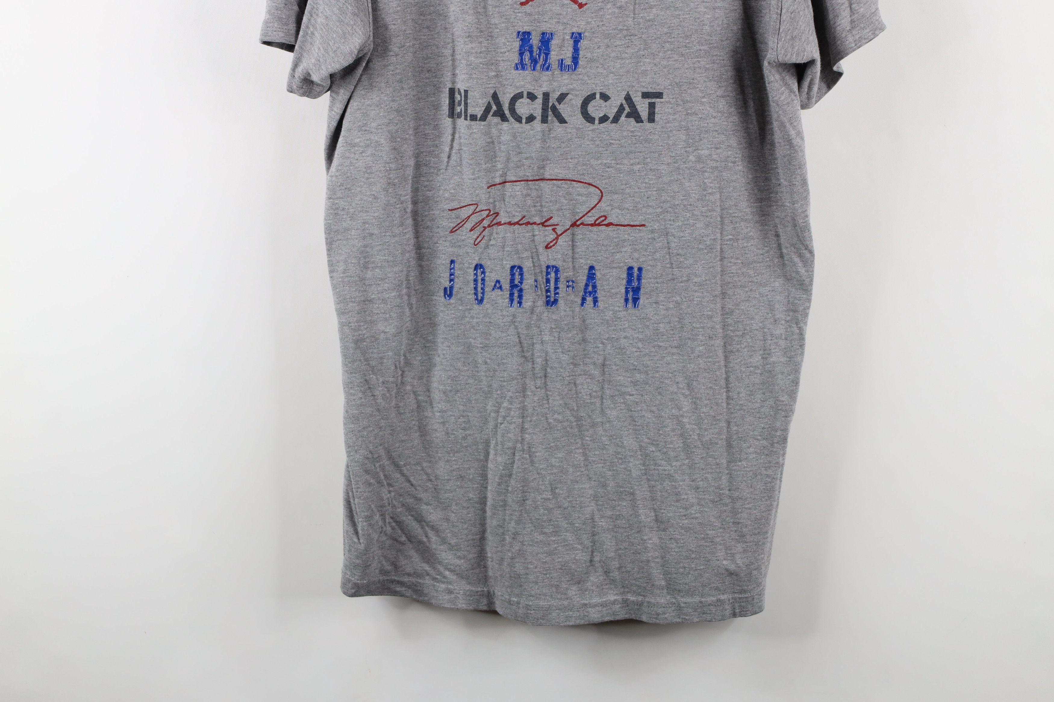 Nike × Vintage Vintage Nike Air Jordan Jumpman MJ Black Cat T-Shirt Gray Size US L / EU 52-54 / 3 - 3 Thumbnail