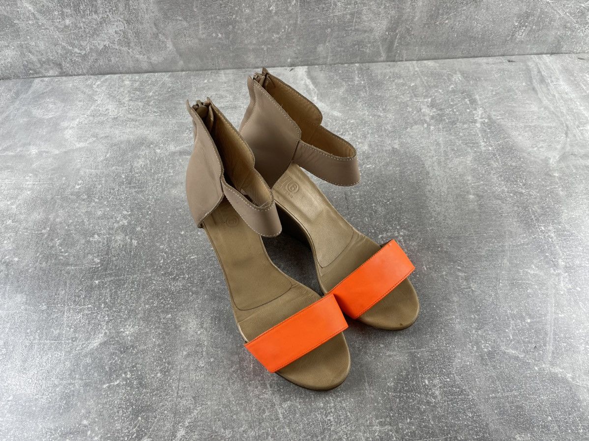 MM6 MM6 Maison Margiela Tan Beige Orange Leather Wedge Sandals Size US 9 / IT 39 - 3 Thumbnail