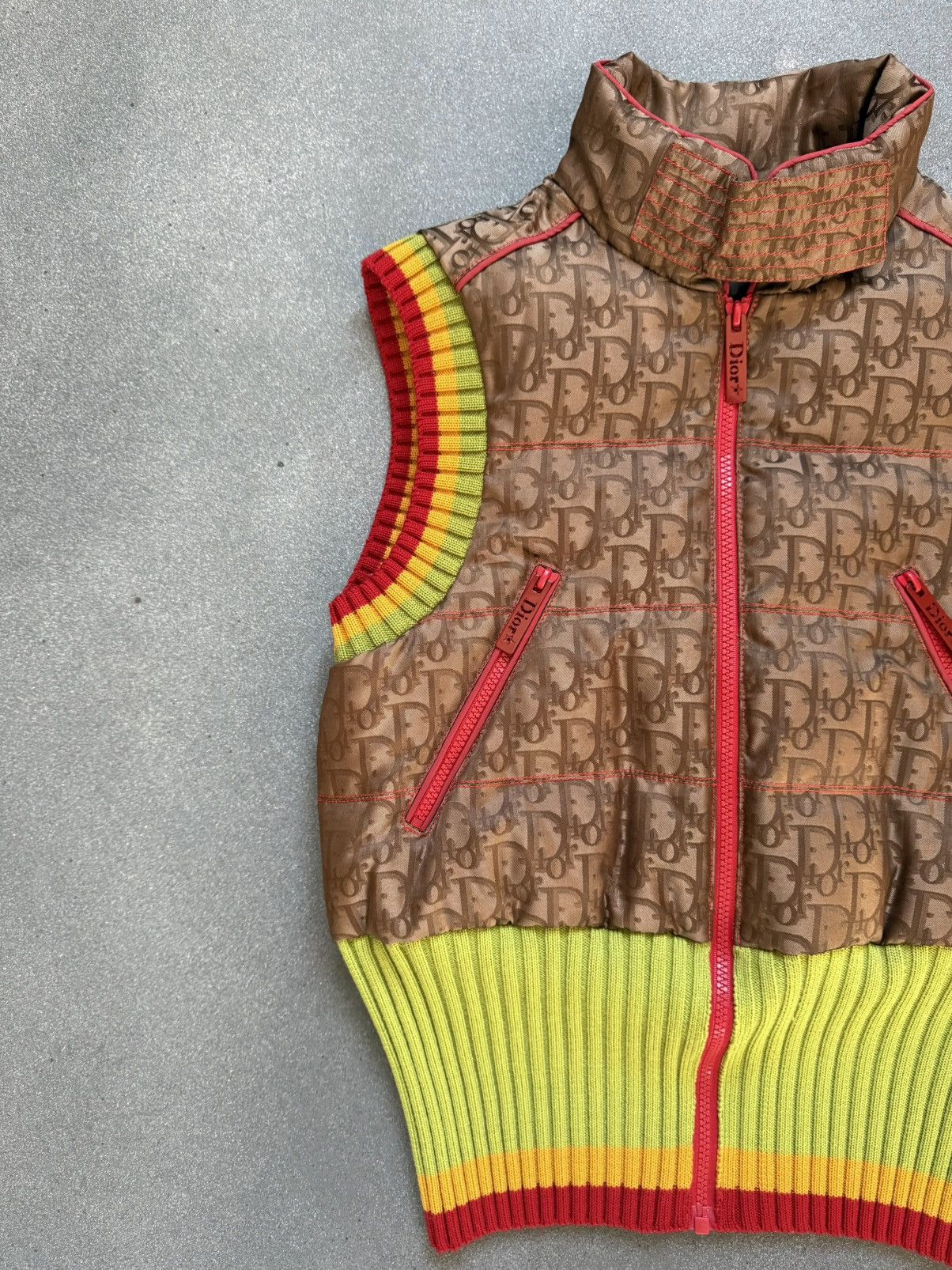Dior Dior by Galliano Fall 2004 Rasta Diorissimo Logo Puffer Vest Size M / US 6-8 / IT 42-44 - 9 Thumbnail