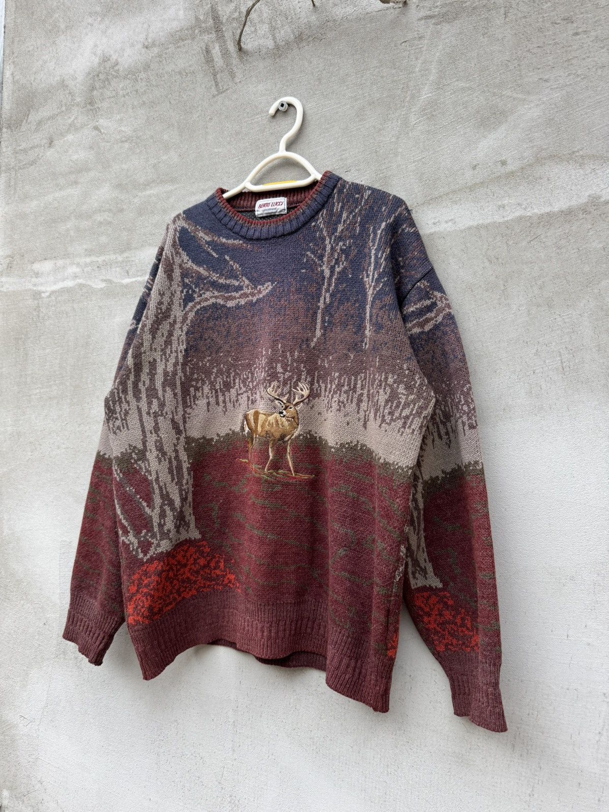 Vintage 🦌80s Vintage Forest Deer Sweater🏔️🌳 Size US L / EU 52-54 / 3 - 3 Thumbnail
