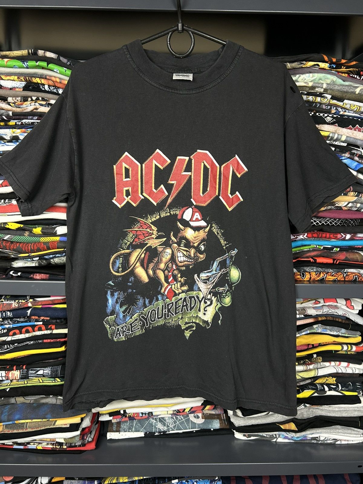 Band Tees × Vintage Vintage Ac Dc Are You Ready T shirt Size US S / EU 44-46 / 1 - 1 Thumbnail