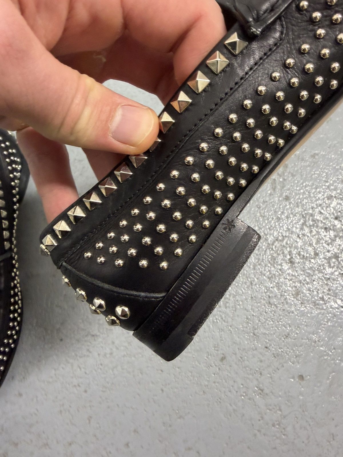 Gucci Gucci Horsebit 1953 Studded Leather Loafers Size US 7 / IT 37 - 8 Thumbnail