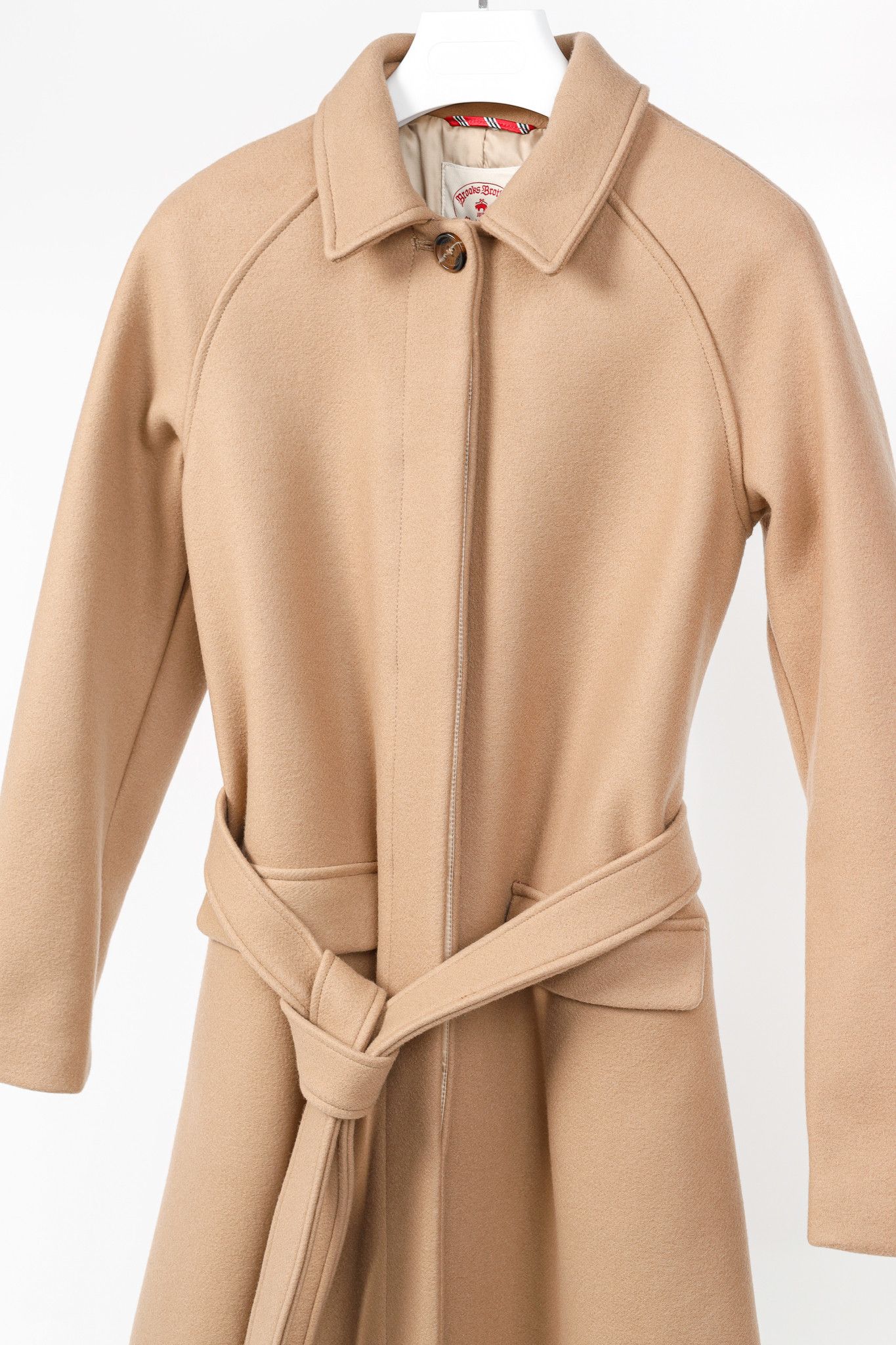 Brooks Brothers Brooks Brothers Tan Wool-Blend Belted Coat Size XS / US 0-2 / IT 36-38 - 3 Thumbnail