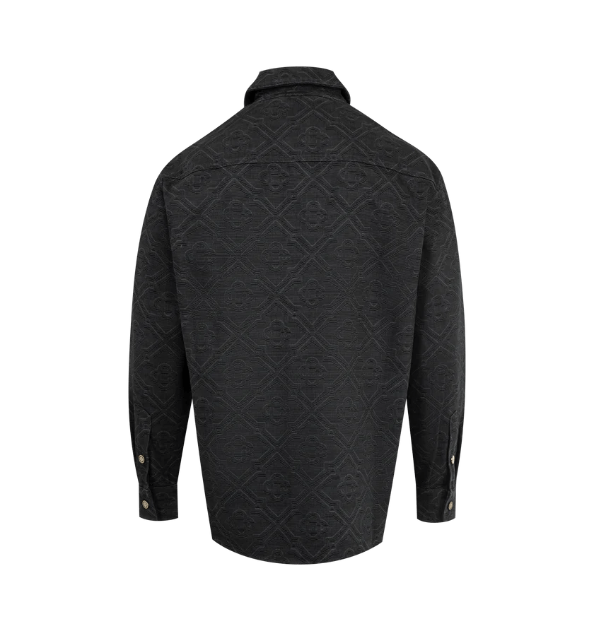Casablanca o1h1sh10526 Laser Monogram Denim Shirt in Black Size US L / EU 52-54 / 3 - 2 Thumbnail