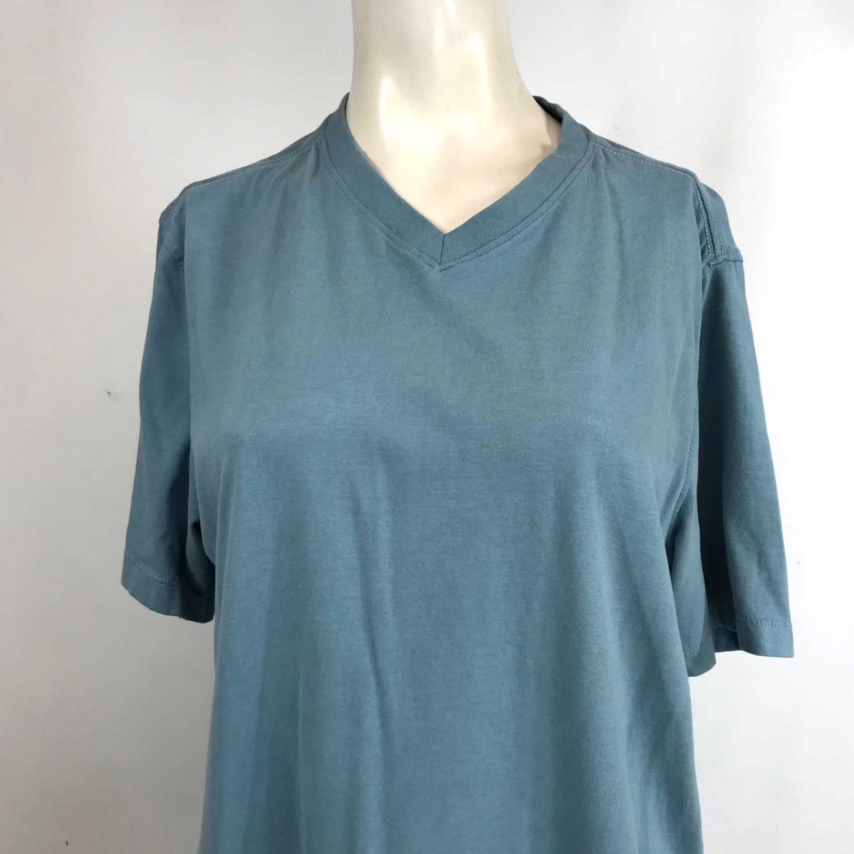 Vintage Horny Toad T-Shirt Women's V-Neck Short Sleeve Organic Cotton Blue Small Size S / US 4 / IT 40 - 2 Thumbnail