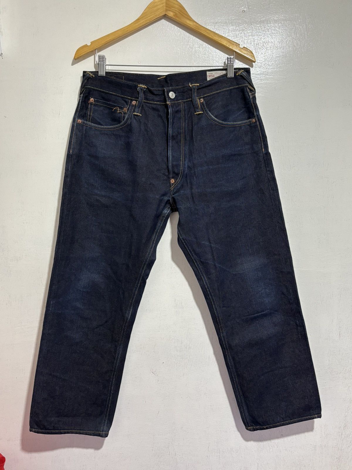 Evisu Evisu Daicock Red Kamon Flower Selvedge Denim Pants Size US 34 / EU 50 - 2 Thumbnail