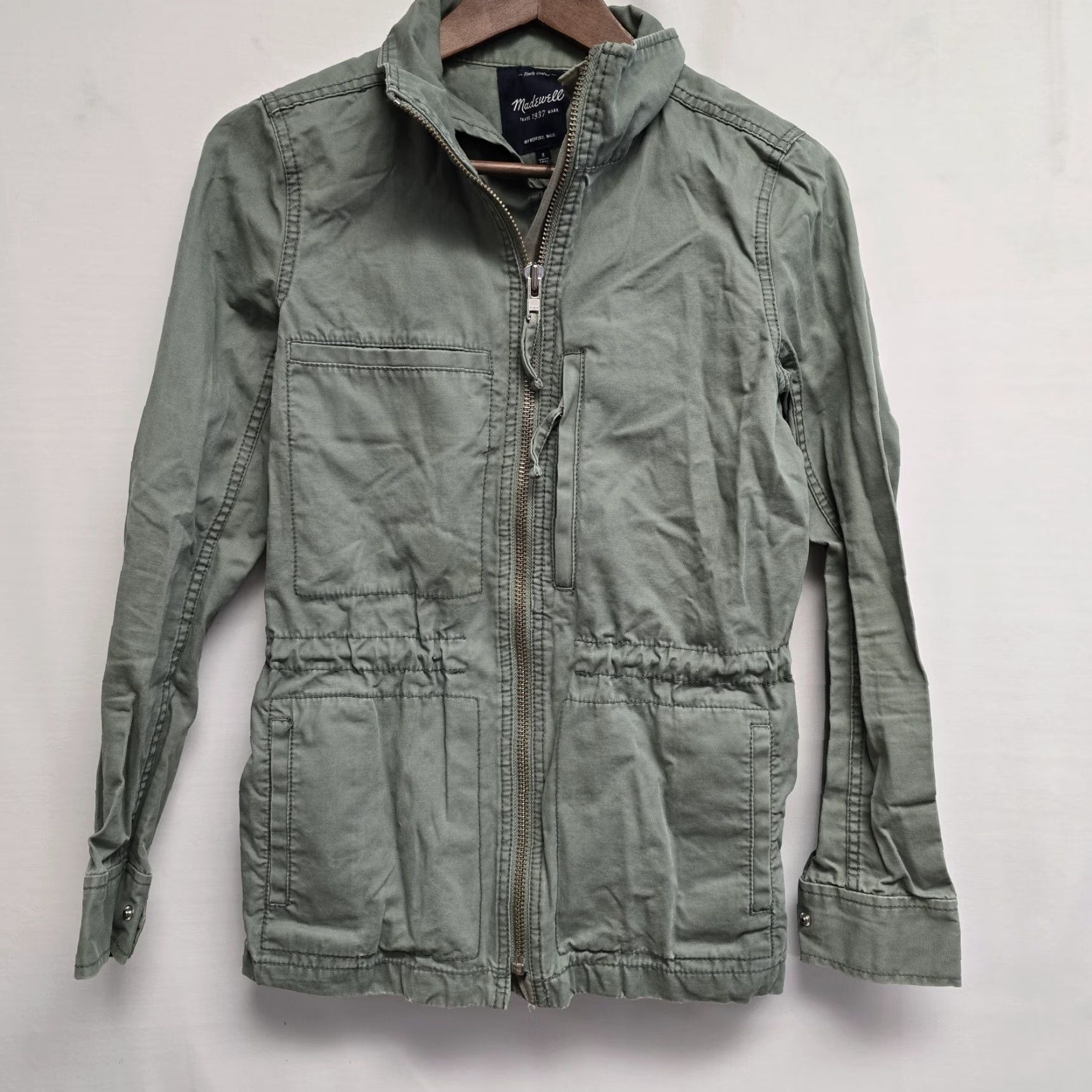 Madewell Madewell Fleet Jacket Olive Green Drawstring Waist Women's Sz M Size S / US 4 / IT 40 - 4 Thumbnail