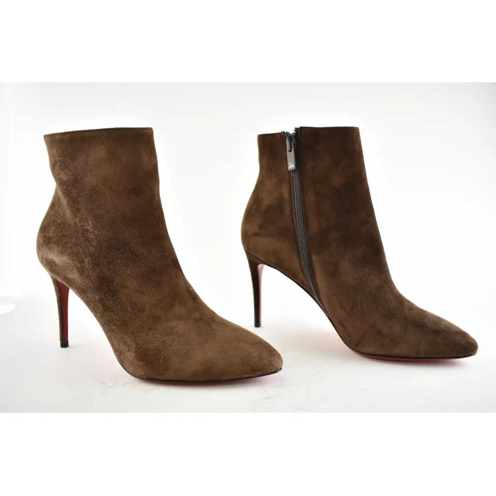 Christian Louboutin Christian Louboutin Eloise Booty 85 Brown Arabica Suede Size US 5 / IT 35 - 4 Thumbnail