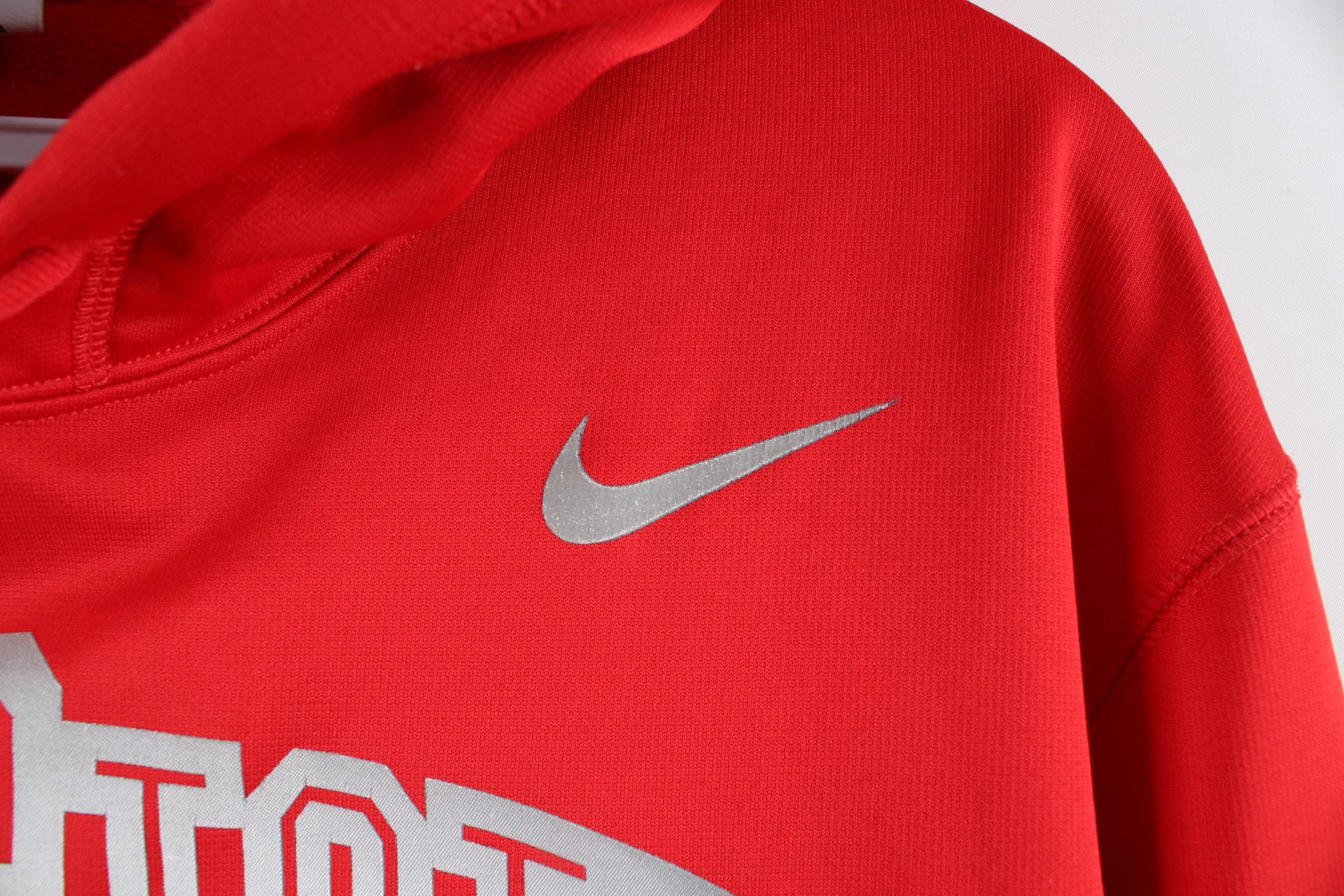 Nike Nike Distressed Spell Out Ohio State University Hoodie Red Size US L / EU 52-54 / 3 - 5 Thumbnail