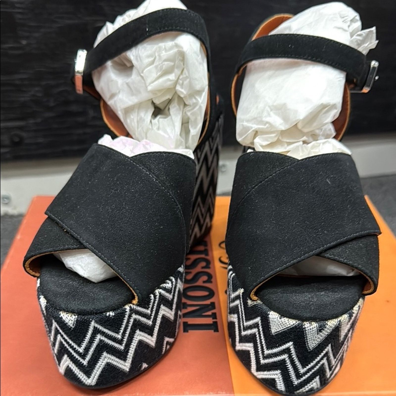 Missoni NWT Missoni Black White Zigzag Platform Wedges Size 36 US 6 Size US 6 / IT 36 - 3 Thumbnail