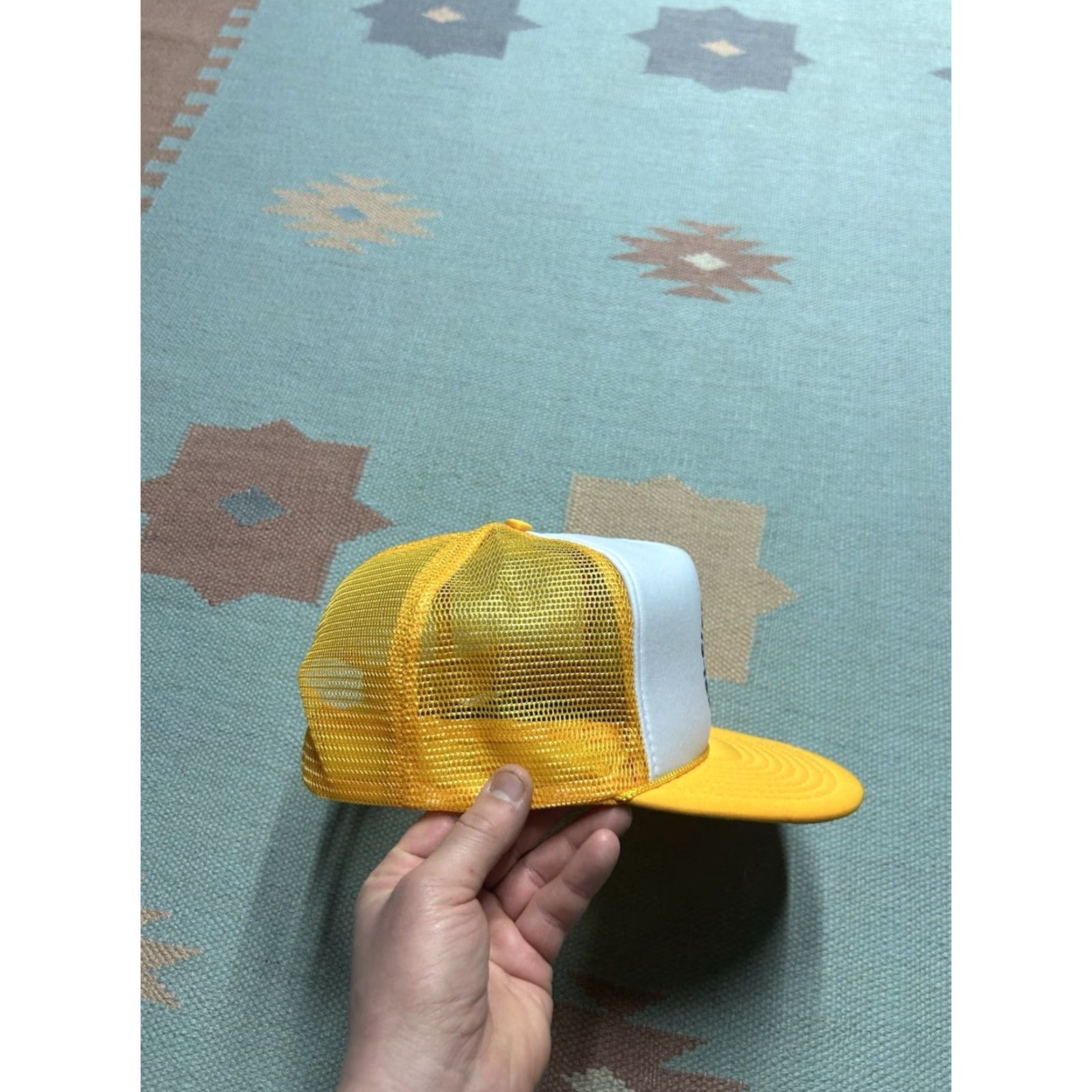 Vintage VINTAGE 90s Trucker Hat Cap Tri City Aggregates white yellow TCA snapback Men Adjustable Hat Size ONE SIZE - 8 Thumbnail