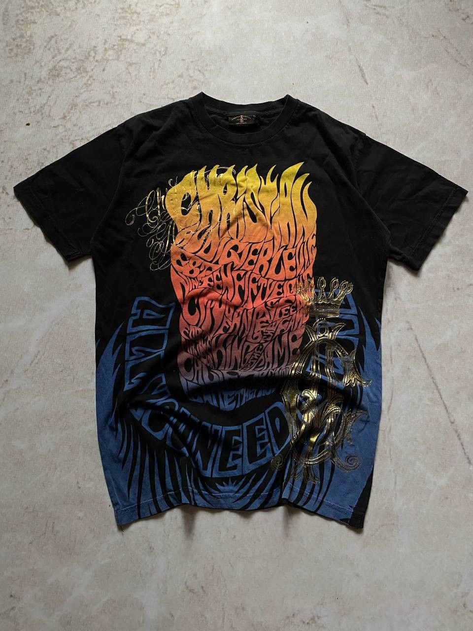Christian Audigier × Ed Hardy × Vintage Vintage Christian Audigier Ed Hardy Over Print Y2K T Shirt Size US M / EU 48-50 / 2 - 7 Thumbnail