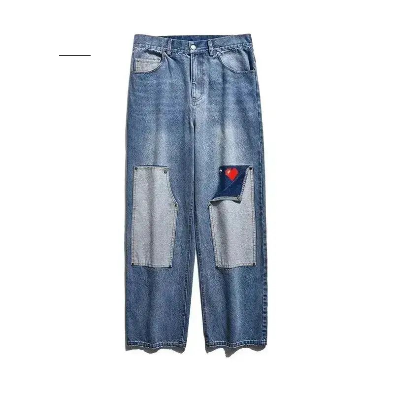 Japanese Brand Men Jeans Patchwork Multi-Pocket Couple Denim Pants Size US 32 / EU 48 - 5 Thumbnail