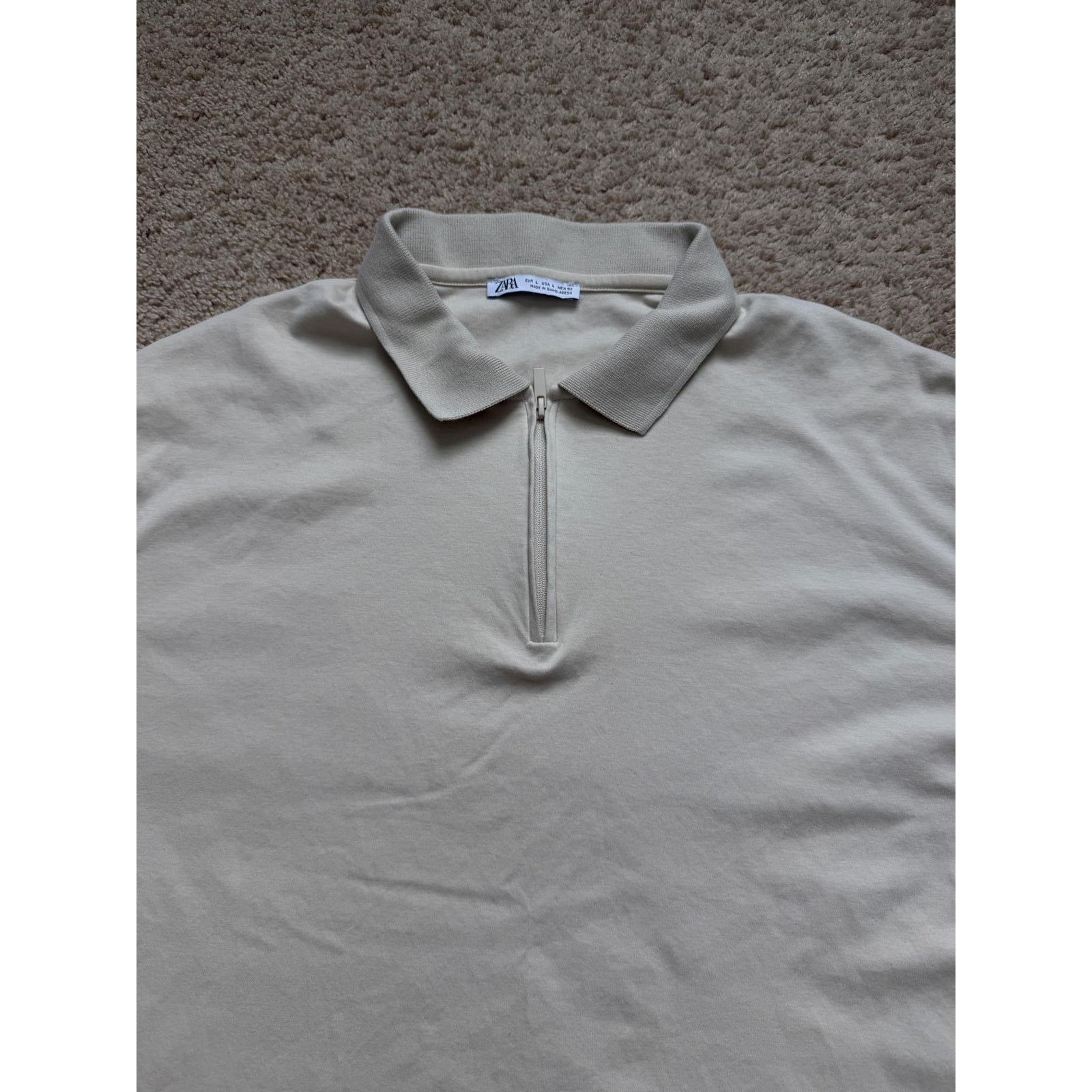 Zara Zara Ribbed Long Sleeve Quarter Zip Collar Polo Shirt Mens L Size US L / EU 52-54 / 3 - 6 Thumbnail