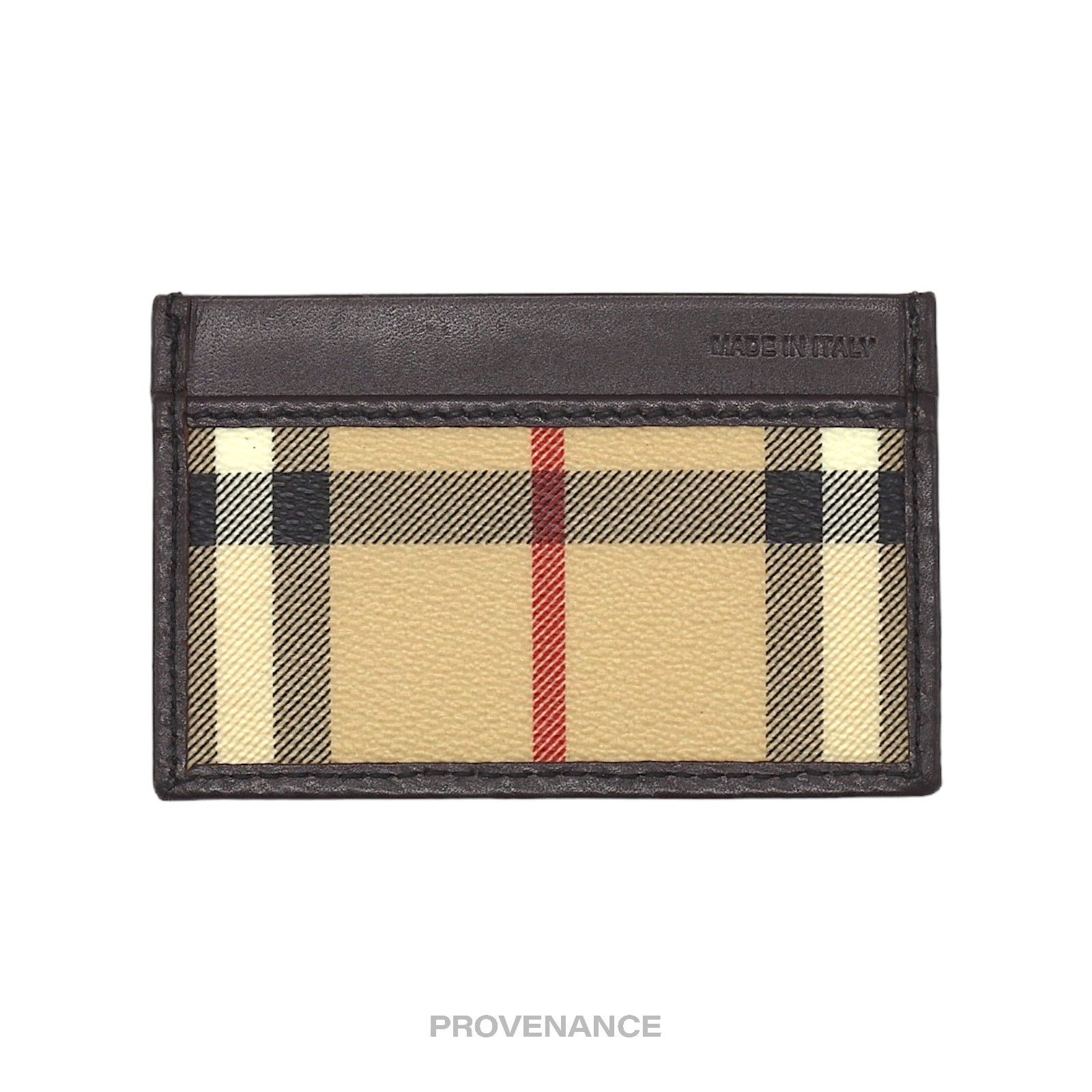 Burberry 🔴 Burberry Check Card Holder Wallet - Nova Check Chocolate Size ONE SIZE - 1 Thumbnail