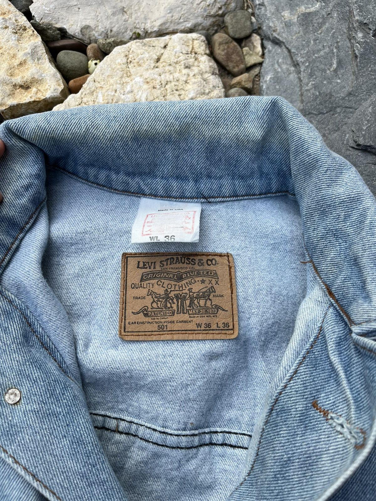 Levi's × Levi's Vintage Clothing × Vintage Vintage 80s Levi’s denim distressed trucker jacket washed Size US XL / EU 56 / 4 - 17 Thumbnail