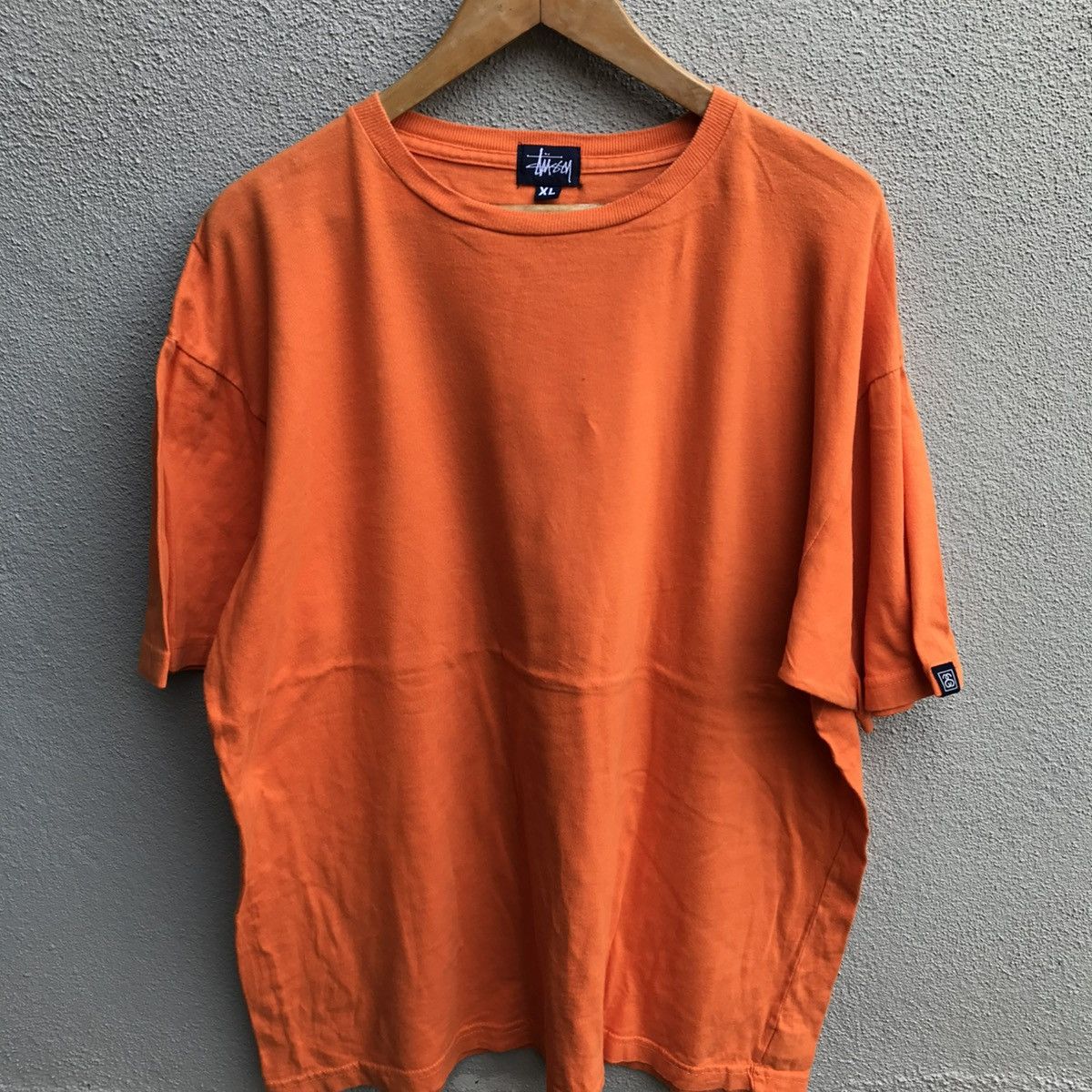 Stussy × Vintage Vintage 90s STUSSY usa tee orange plain Size US XL / EU 56 / 4 - 2 Thumbnail