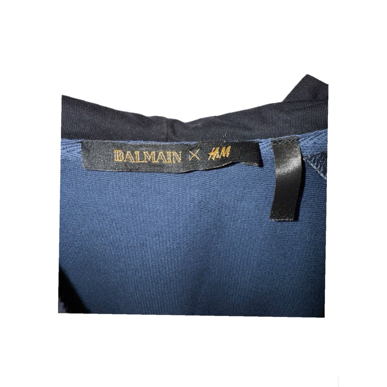 H&M BALMAIN x H&M Blue Hoodie Sweatshirt Logo Pullover Sz M Regular Men Hooded RARE Size US M / EU 48-50 / 2 - 7 Thumbnail